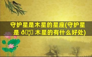 守护星是木星的星座(守护星是 🦟 木星的有什么好处)